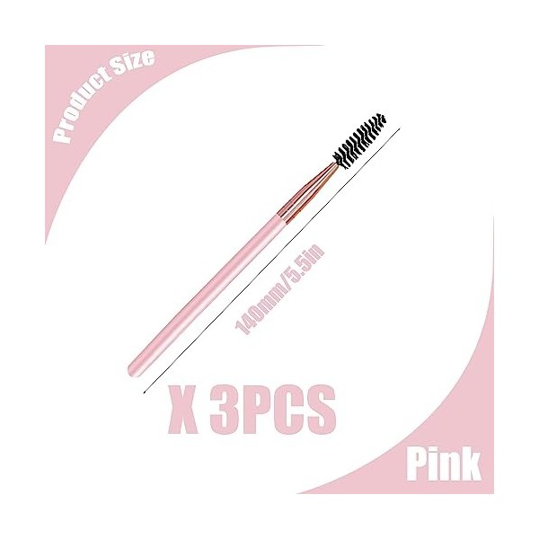 3 Pièces Brosse à Sourcils, Goupillon Cils, Pinceau Goupillon Applicateur de Mascara, Brosse à Sourcils, pour Façonner et Mod