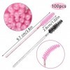 Lot de 100 Brosses à Cils Jetables, Goupillon Cils Pinceau Cils avec Poignée en Cristal, Applicateur Cils Brosse pour Maquill