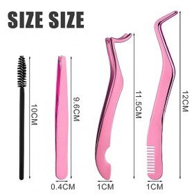 3pcs Applicateurs de Cils avec 3pcs Brosse à Sourcils Brosse à Cils, Pince à Cils Applicateur de Pince à Faux Cils pour Fille