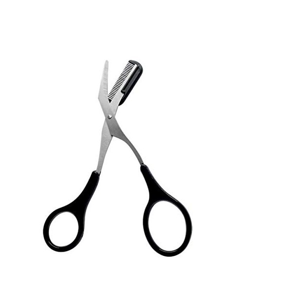 Ciseaux à sourcils - Épilation de sourcils touffus avec ciseaux et peigne - accessoire BLACK 