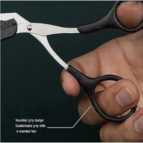 Ciseaux à sourcils avec peigne, ciseaux à sourcils pour raccourcir les sourcils et les cils pour femmes et hommes - Tondeuse 