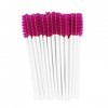 PROFICO Lot de 50 brosses à cils jetables pour mascara blanc - rose foncé 