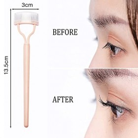 Brosse pour Cils, Peigne à Cils, Brosse à sourcils avec Couvercle de Protection, Durable Maquillage Pratique pour outils（rose