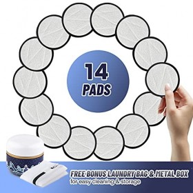 Veemos Lot de 14 tampons démaquillants ronds réutilisables double face avec sac à linge lavable et boîte de rangement, respec