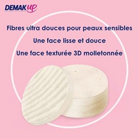 DemakUp Cocoon Ovales Cotons à Démaquiller - Visage et Yeux - 100% Fibres de Coton Naturelles - 4x52 cotons