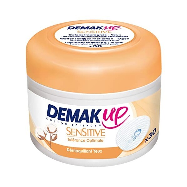 DemakUp Sensitive - Disques Pré-imprégnés, 30 cotons