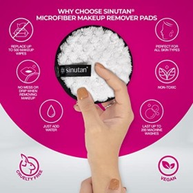 Sinutan® | Maxi Tampons Démaquillants Lavables en Microfibre | Tampons Démaquillants Réutilisables avec Sac à Linge | Tous Ty