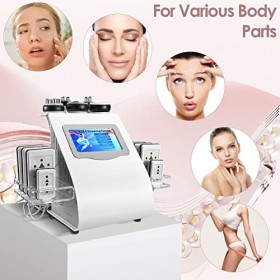 RINRI Machine de Cavitation 6 en 1, Machine de Beauté 40K, Appareil Radiofréquence Visage et Corps, Machine de Sculpture du C