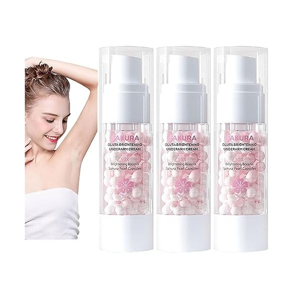 Sakura Gluta Brightening Booster Cream, Sakura Gluta Brightening Underarm Cream, Sakura Glutathione Reduce White Skin 3PCS 