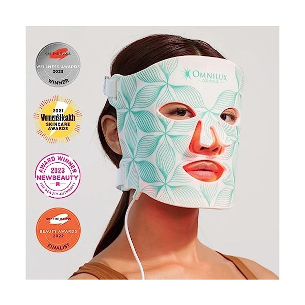 Omnilux Contour Face. Masque de luminothérapie LED portable et flexible approuvé par la FDA. Traitement professionnel de qual