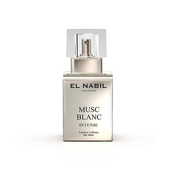 Musc Blanc 15ml INTENSE Eau de Parfum Vaporisateur - Parfum unisexe - El Nabil - avec musc Musk - LIMITED EDITION
