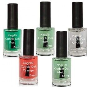 Huile pour ongles dans une bouteille de pinceau Set N°3, Fruit, Kiwi, Almond, Orange, Melon 5x10ml