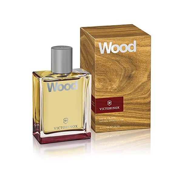 Victorinox Wood V0001229 Eau de Toilette Homme Parfum Noyer et Citron Bois Frais, Végétalien 100 ml