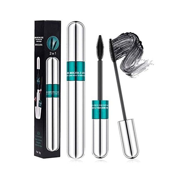 Mascara fibre de soie 4D, Mascara Volume ImperméAble Noir, allongement de cils extra long Naturellement maquillage des yeux n