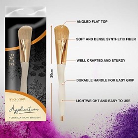 Pinceau de maquillage de luxe pour fond de teint | Fibres douces et denses | Pinceau coudé de 20 cm | Comprend un livre élect