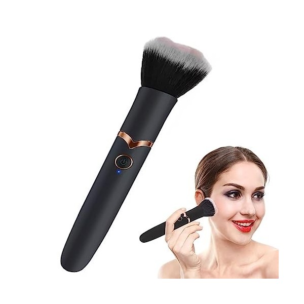 NIEI Pinceau de Maquillage CosméTique avec 10 FréQuences de Vibration pour un Maquillage Applicateur de BoufféE de Maquillage