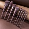 ZLXDP 9 pièces en Aluminium brossé Tube Maquillage Pinceau Ensemble Fond de Teint Pinceau Blush Poudre Libre Pinceau Chimie