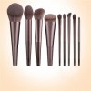 n/a 9 pièces en Aluminium brossé Tube Maquillage Pinceau Ensemble Fond de Teint Pinceau Blush Poudre Libre Pinceau Chimie