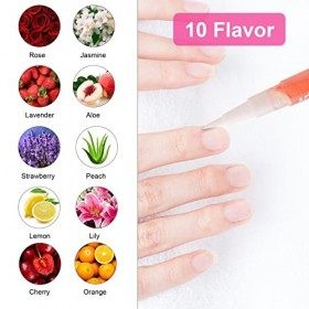 Huile Cuticules Ongles 10pcs Stylo à Huile Revitalisant à la Cuticule Mix Taste Nail Art Ensemble de Kit de Traitement
