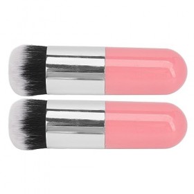 Lot de 2 Pinceaux de Maquillage pour Fond de Teint, Rose, Argent, potelé, Portables pour la Maison