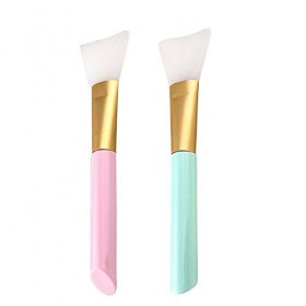 Femmes Outils Maquillage Silicone Doux Beauté 2 Pièces Fond de Teint Brosse Visage Accessoires Bleu, Rose, Taille Unique 