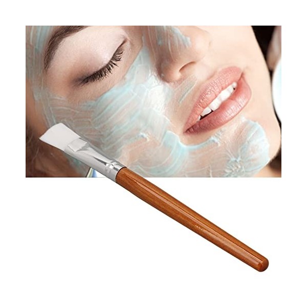 Brosse de Masque Facial, Brosse de Masque dargile de Poignée en Bois Moelleuse de Cheveux Doux de Bricolage Portative pour d