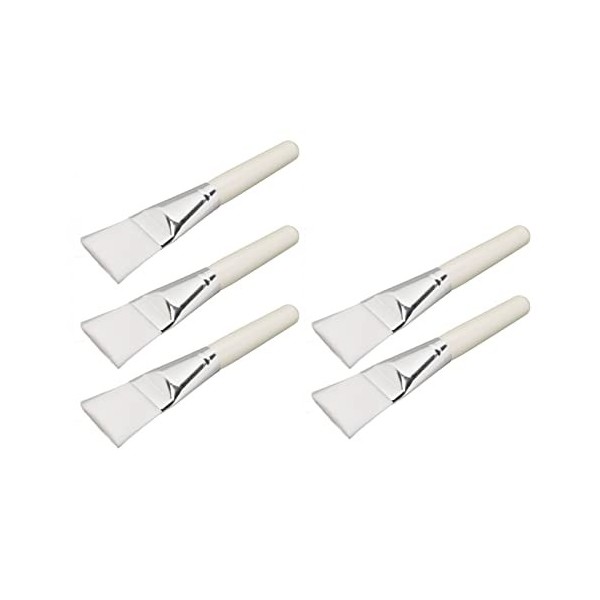 Brosse de Masque dargile, Cheveux Doux Portable 5pcs Brosse de Masque Facial Professionnel Manche Court Ergonomique pour la 