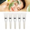 Brosse de Masque dargile, Cheveux Doux Portable 5pcs Brosse de Masque Facial Professionnel Manche Court Ergonomique pour la 