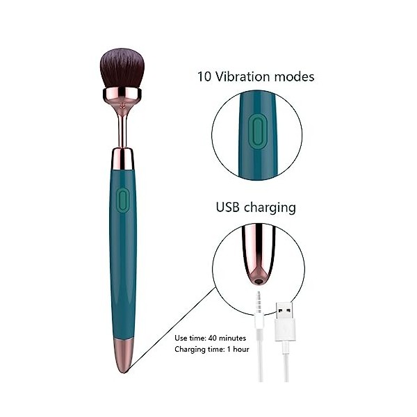 Ynnweft 1 pinceau à paupières rechargeable à 10 vitesses pour estomper les contours