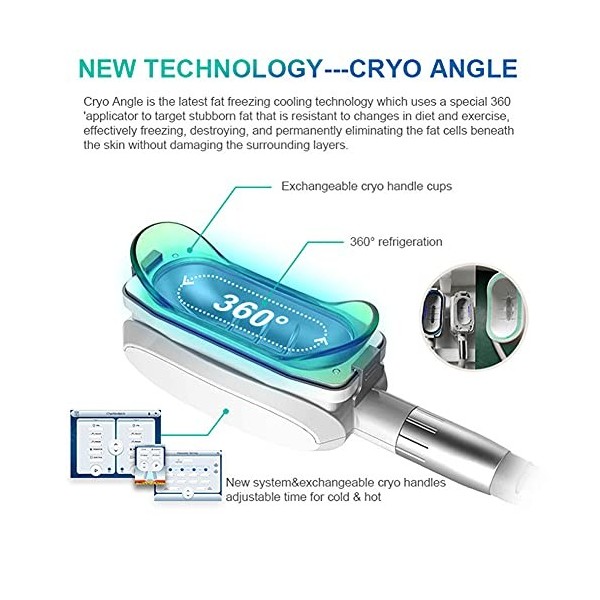 SFLCYGGL Professionnel Congélation des Graisses Perte de Poids Dispositif Cryolipolyse Minceur Machine avec 3 Poignées, Multi