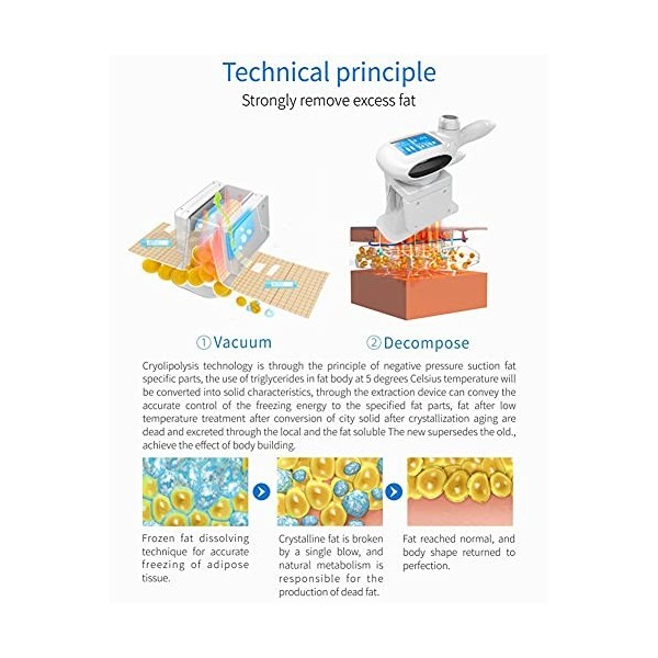 SFLCYGGL Cryolipolyse Perte de Poids Instruments Multifonctionnels Congélation des Graisses Minceur Beauté de Machine pour Sa