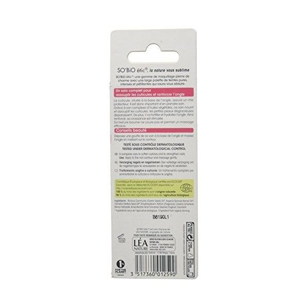 SOBiO étic Soin Ongles/Cuticules à lHuile de Ricin Bio 15 ml