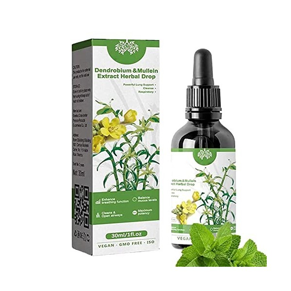 JAPIIM Gouttes dherbes aux extraits de dendrobium et de molène | Nettoyant Poumon Anti-Ronflement pour Fumeurs 30 ML | Poumo