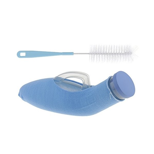 Urinoir Hommes Portable en Plastique - Réutilisable et Lavable - avec Housse et Brosse de