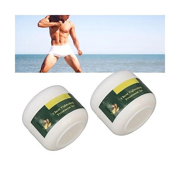 2 Pièces Crème de Serrage pour Gynécomastie Masculine, Poitrine Rétrécissant les Muscles Façonnant la Crème Raffermissante po