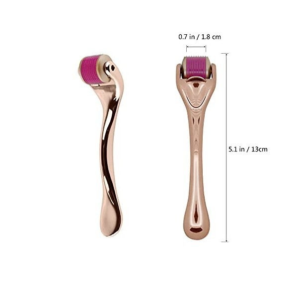 Molyhood Dermaroller, Derma Roller Visage 0.5mm 540 micro needle roller en titanium Anti-wrinkle Vergetures Enlèvement des ci