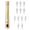 PELCAS Dermapen Micro Aiguilles Stylo avec 3 Têtes d’Aiguilles et 3 Vitesses, 0-2 mm Réglable Microneedling Pen Professionnel