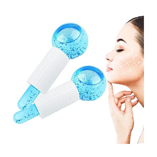 Boules De Massage Faciales De Refroidissement,Globes de Glace de Beauté pour Les Soins du Visage,Ice Globes for Fciales,Massa