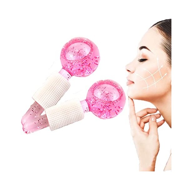 Boules De Massage Faciales De Refroidissement,Globes de Glace de Beauté pour Les Soins du Visage,Ice Globes for Fciales,Massa