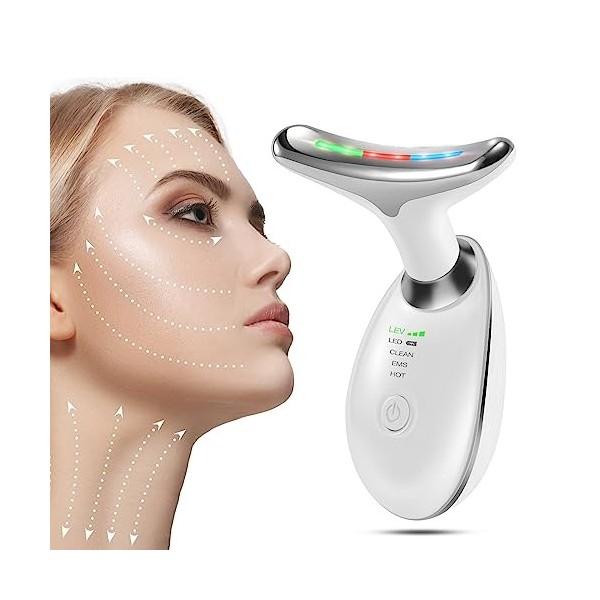 Yofuly Appareil Anti Rides Visage, Appareil de Beauté facial anti-rides à 45 °C pour raffermir et soulever la peau, massage d