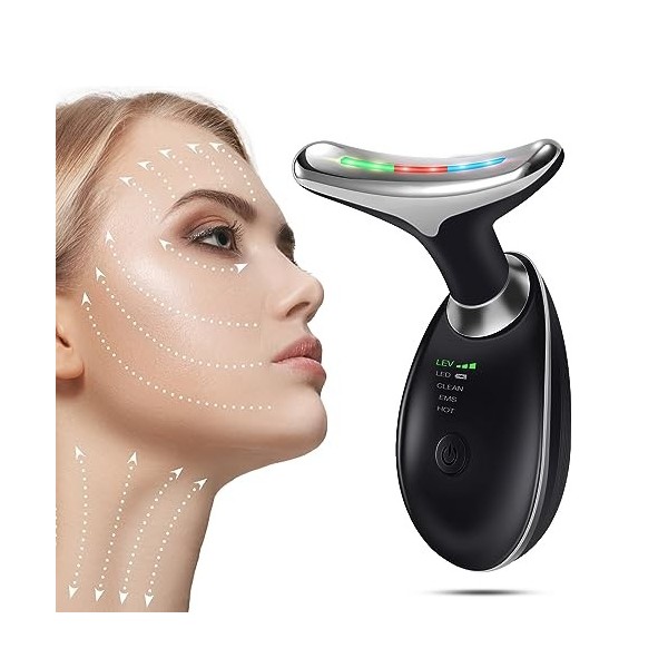 Yofuly Appareil Anti Rides Visage, Appareil de Beauté facial anti-rides à 45 °C pour raffermir et soulever la peau, massage d