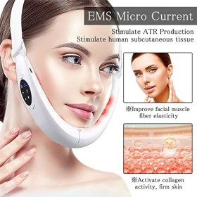 Éliminateur de Double Menton Appareil, Intelligent Lifting Visage Masseur Visage, EMS V Face Lifting Appareil Anti Rides Visa