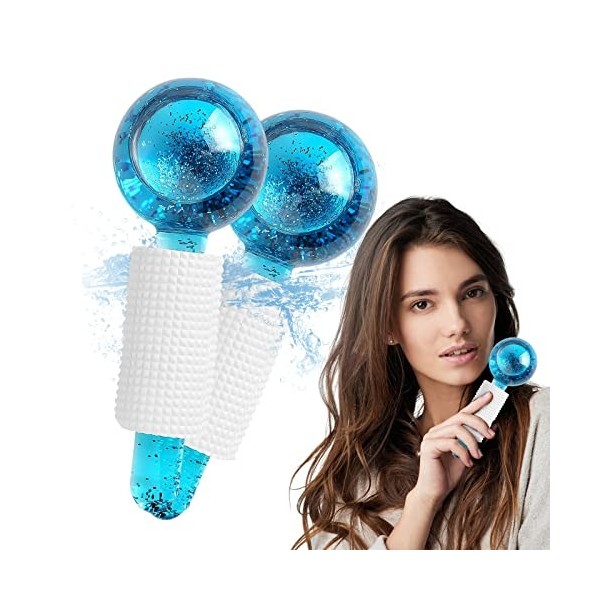 Nizirioo Ice Roller Ice Globes : Lot de 2 boules de glace pour le visage, réduit les gonflements et les cernes pour les peaux