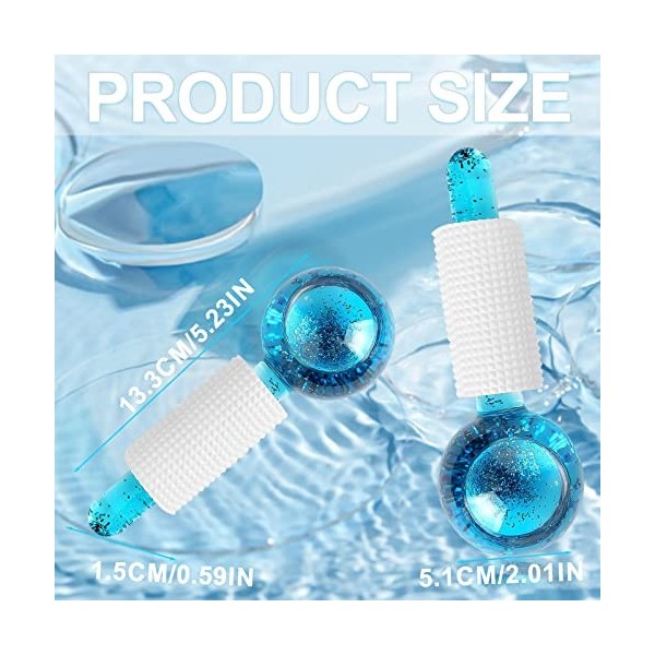 Nizirioo Ice Roller Ice Globes : Lot de 2 boules de glace pour le visage, réduit les gonflements et les cernes pour les peaux