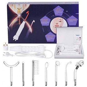 Appareil Haute Fréquence avec 7 Néon Rouge Argon, Yofuly Haute Fréquence Portable Outils de Beauté Faciale Visage Baguette po