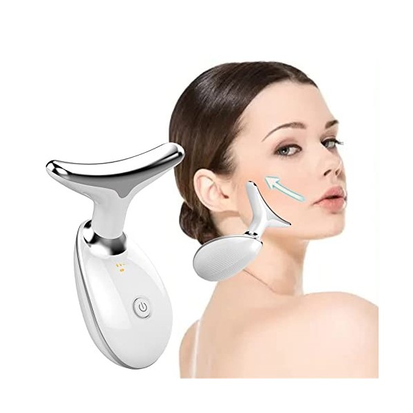 VOOADA Appareil Anti Rides Visage,3 Modes Vibration Haute Fréquence Appareil de Beauté massage, Face lifting visage Anti-âge 