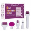 Mroobest Dermaroller, Dermaroller Visage, 6 En 1 Derma Roller Kit pour Régéneration de Peau, Anti-rides, Retrait de cicatrice