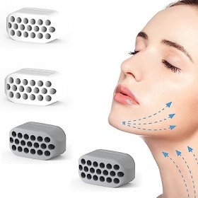 Neoreser 4 Pcs Machoire Musculation, Jawliner Exercice Machoire, Muscler Machoire Jawline Fitness pour Double Menton Beauté d