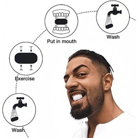 Neoreser 4 Pcs Machoire Musculation, Jawliner Exercice Machoire, Muscler Machoire Jawline Fitness pour Double Menton Beauté d