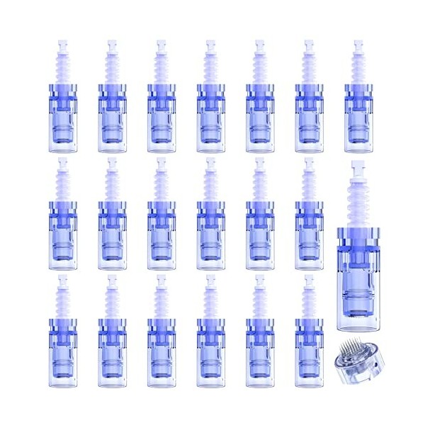 20 Pièces Aiguille Microneedling 12 Pin Dermapen Needling De Remplacement Dermapen Aiguilles Microneedling Cartouches Pour Mi